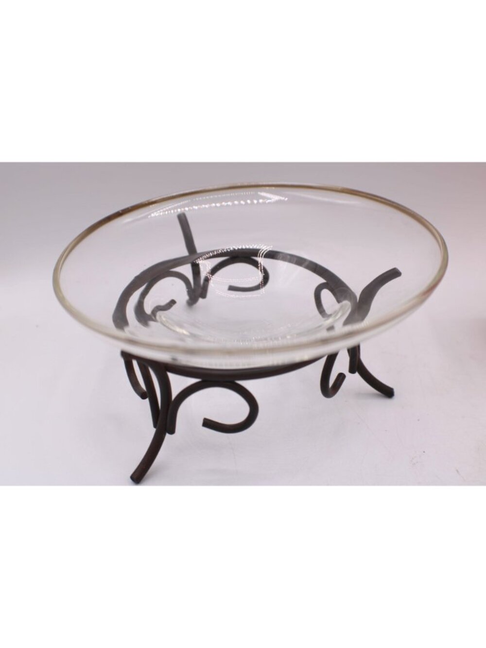 Floating Candle Gift Set Candy Cane Design With Glass Bowl Metal Stand NWOB Vtg - Picture 5 of 10